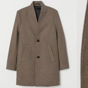Men's Beige Wool-blend Spring / Fall Coat
